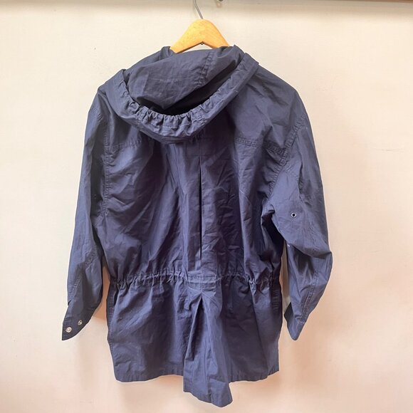 Vintage Limited Navy Hooded Jacket XS 100% Cotton USA Embroidery Drawstring Wais - Picture 4 of 4